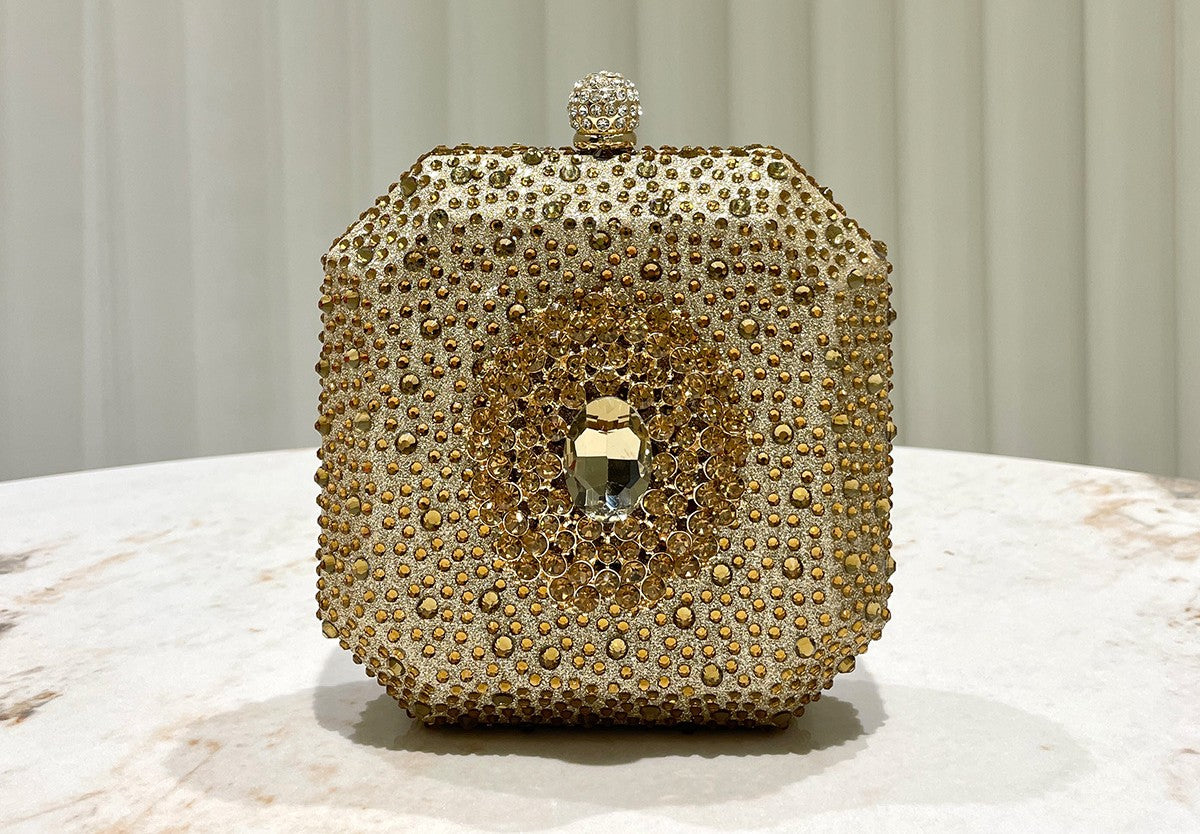 Celeste Rhinestone Box Clutch