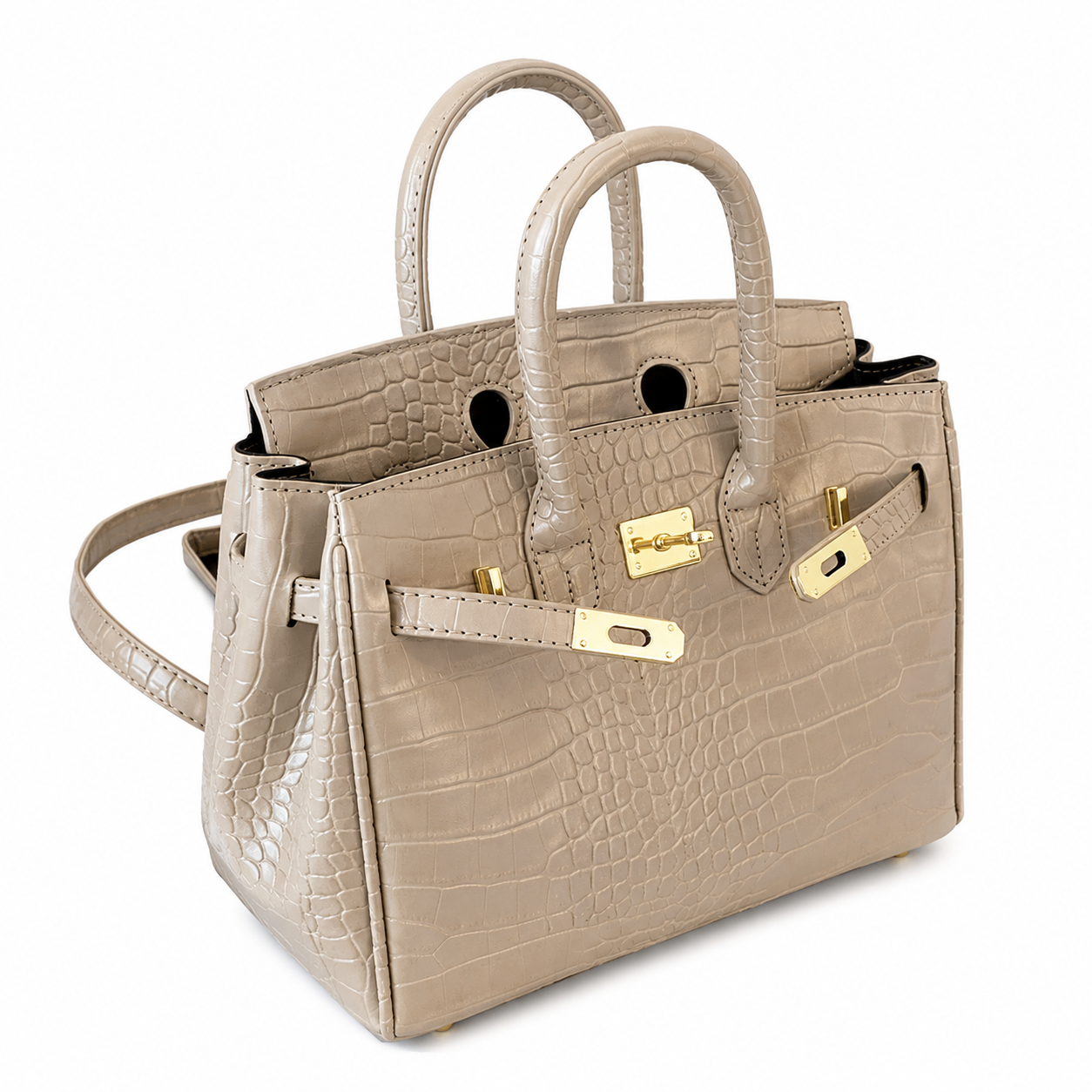 Luxe Croc Structured Tote Bag