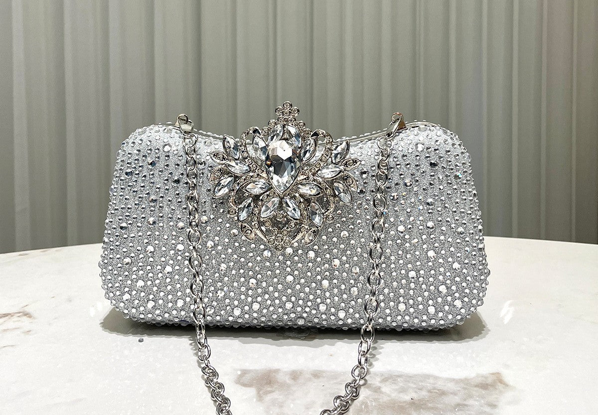 Royal Crystal Embellished Evening Clutch