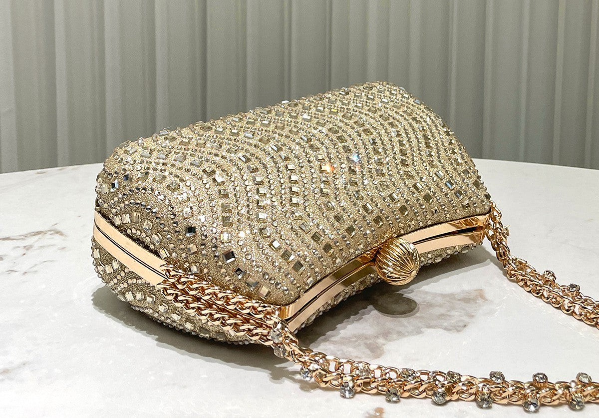 Luxe Crystal Chain Evening Clutch