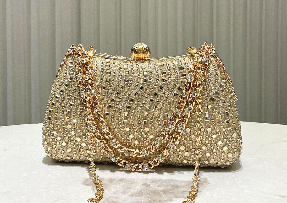 Luxe Crystal Chain Evening Clutch