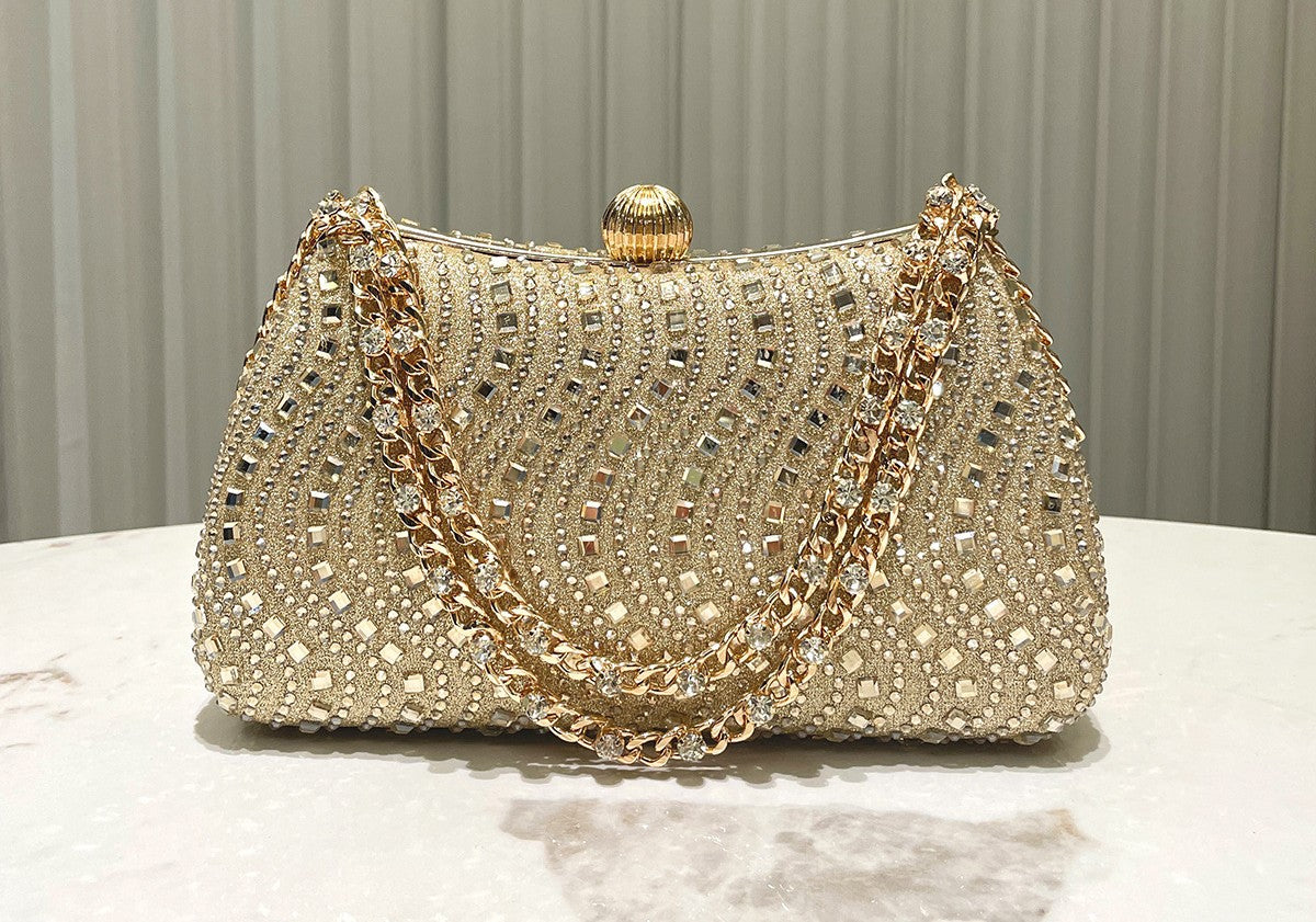 Luxe Crystal Chain Evening Clutch