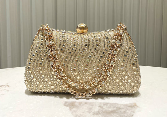 Luxe Crystal Chain Evening Clutch