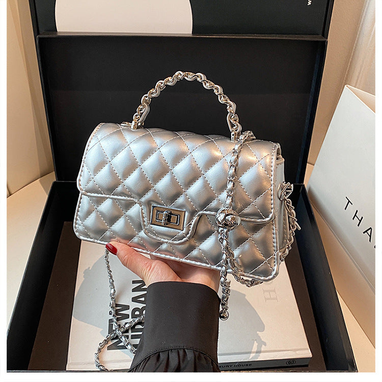 Quilted Chain Crossbody Handbag for Women