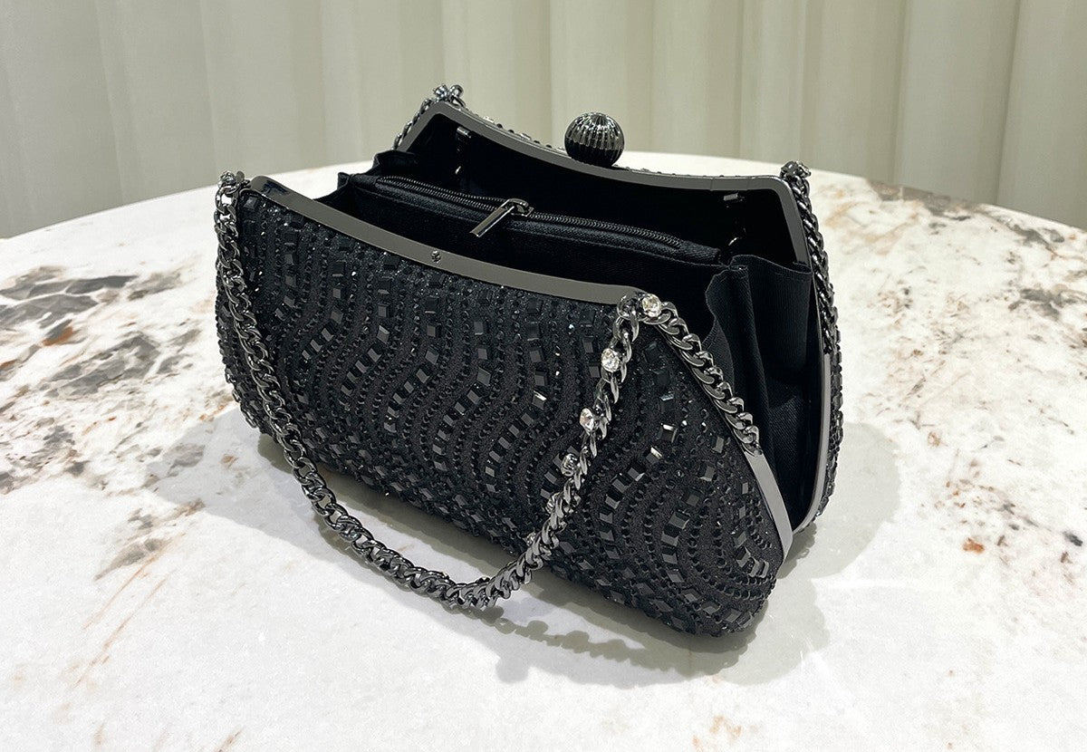 Luxe Crystal Chain Evening Clutch