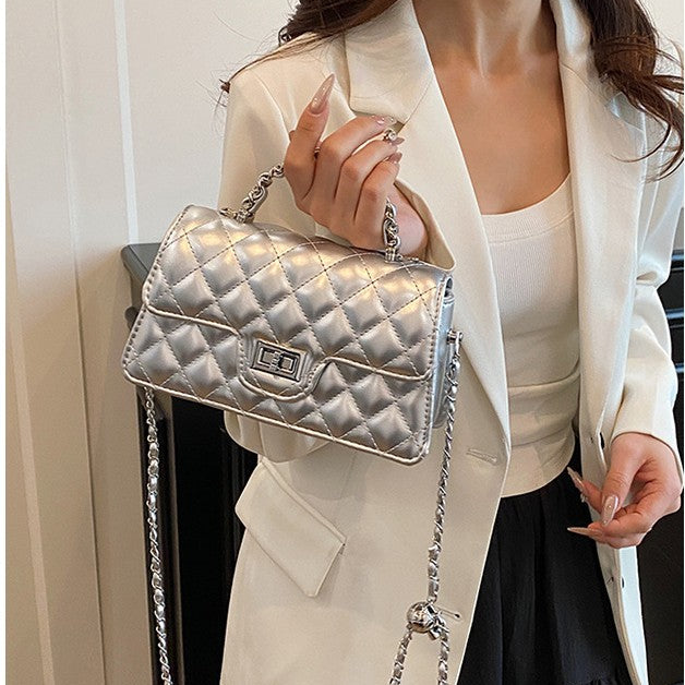 Quilted Chain Crossbody Handbag for Women