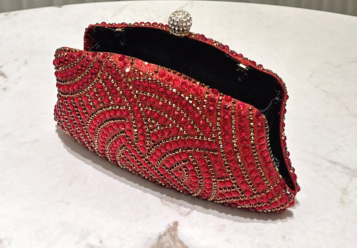 Luxe Rhinestone Evening Clutch Bag