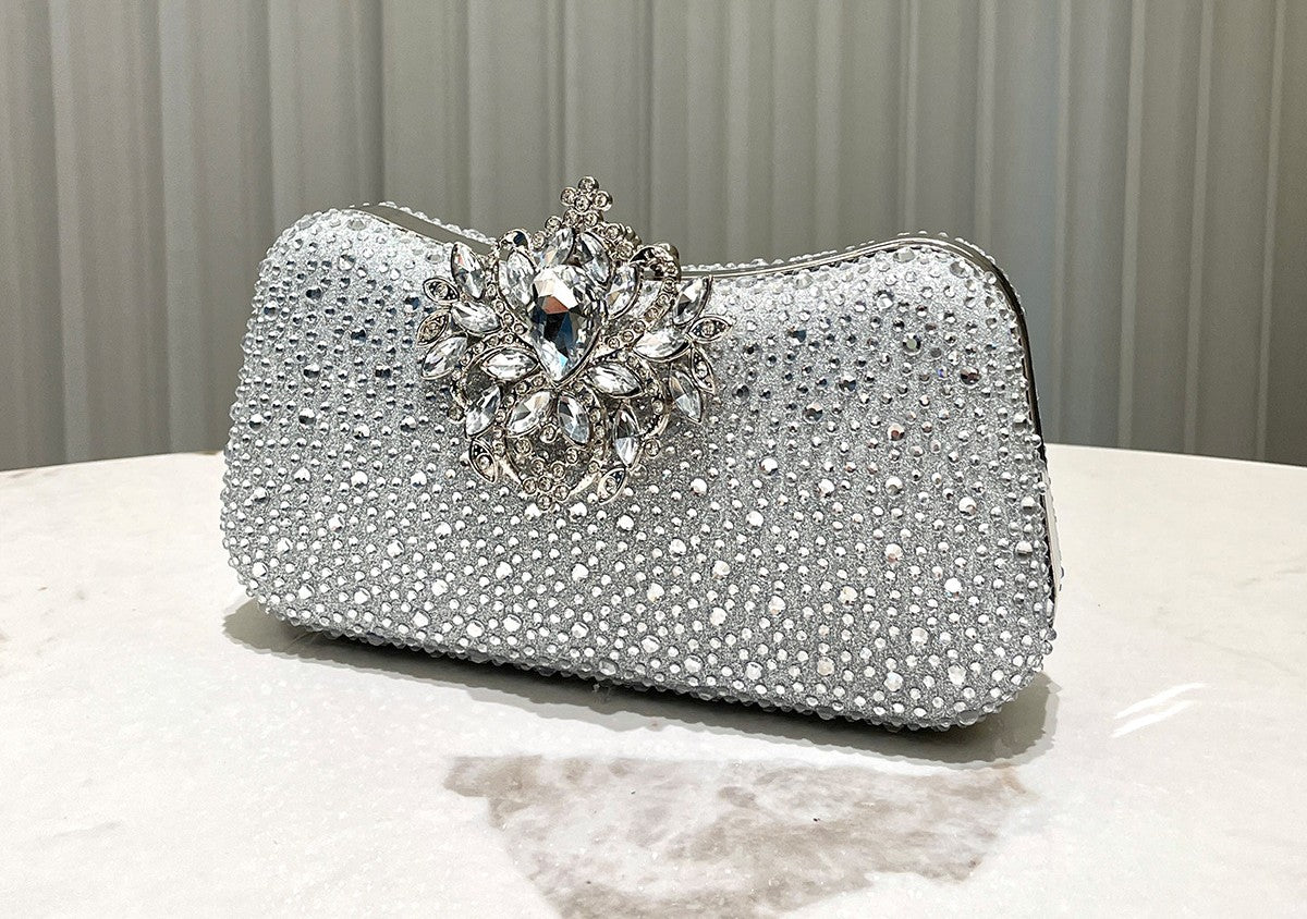 Royal Crystal Embellished Evening Clutch