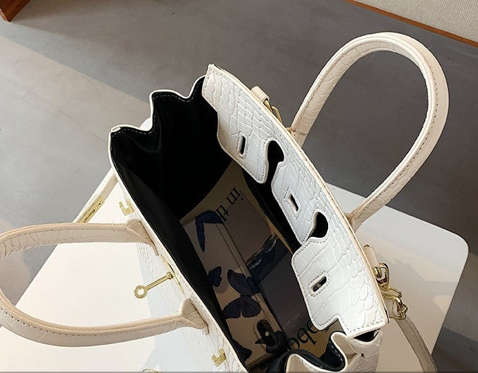 Luxe Croc Structured Tote Bag