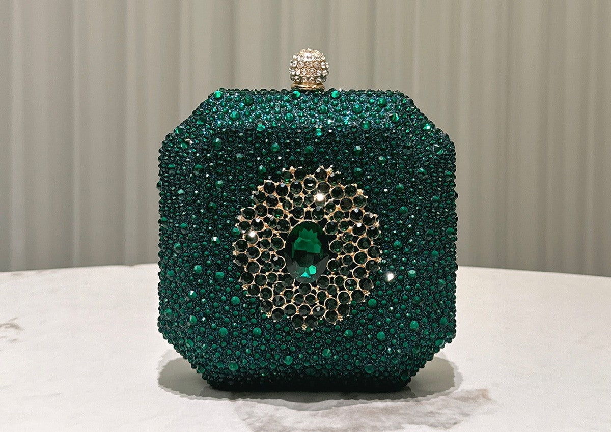 Celeste Rhinestone Box Clutch