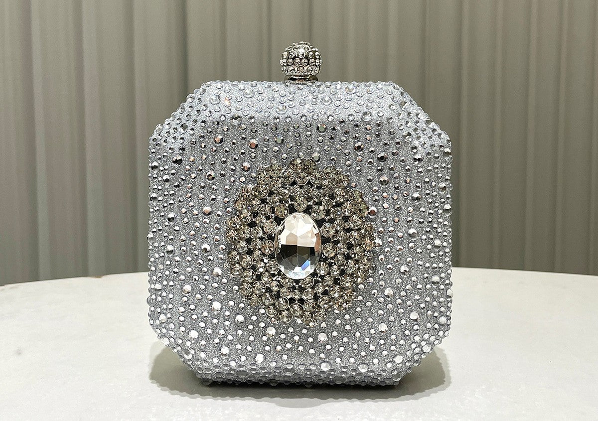 Celeste Rhinestone Box Clutch