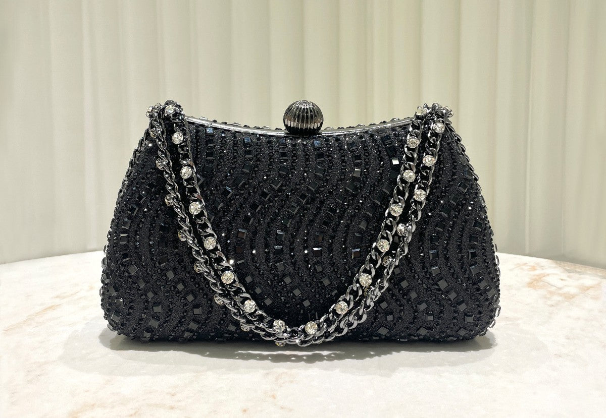 Luxe Crystal Chain Evening Clutch