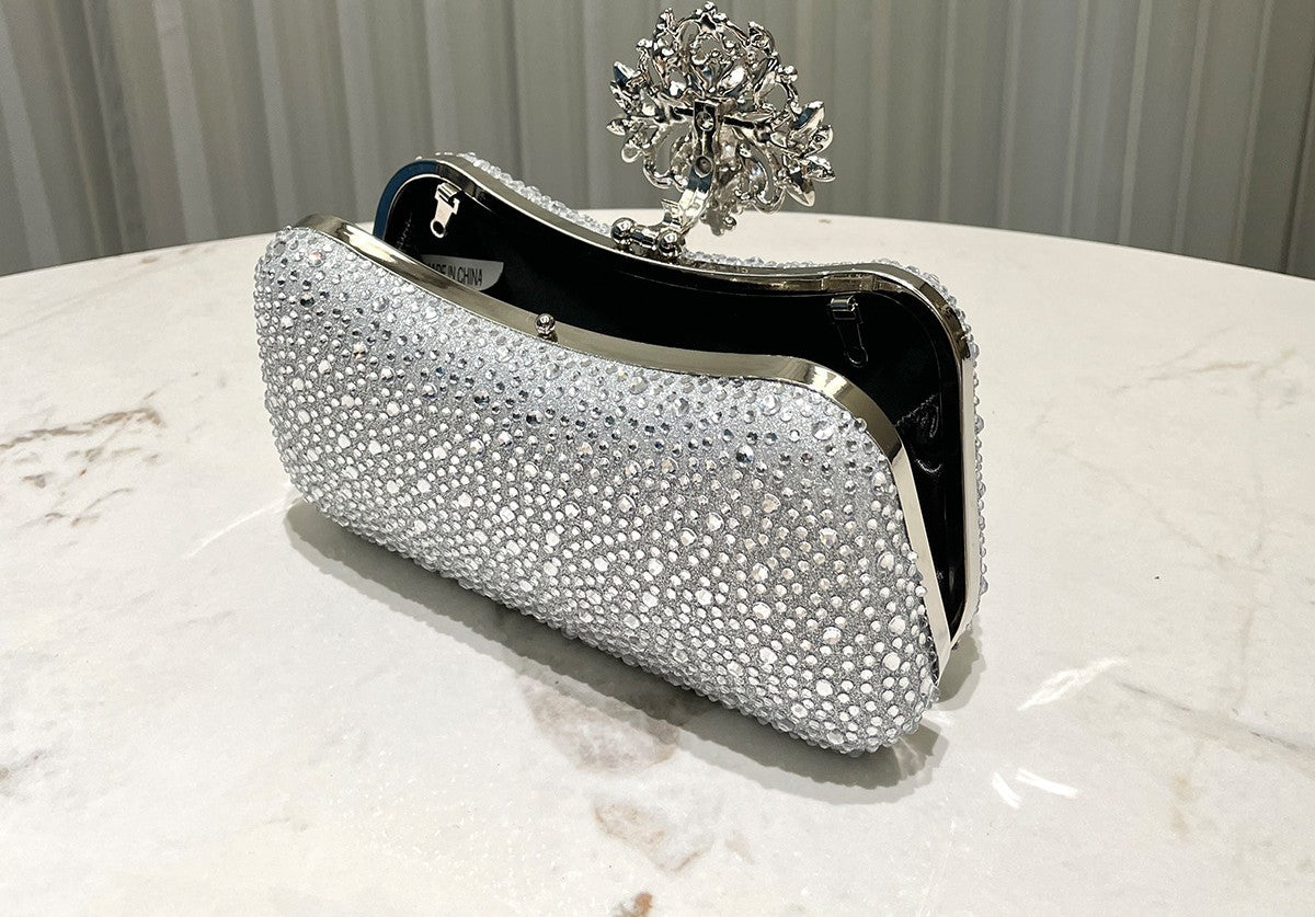 Royal Crystal Embellished Evening Clutch