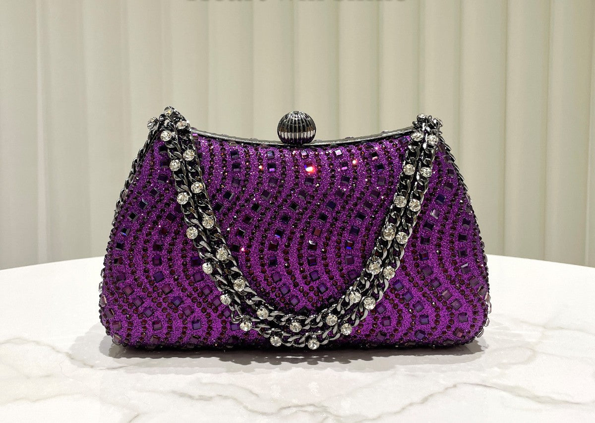 Luxe Crystal Chain Evening Clutch