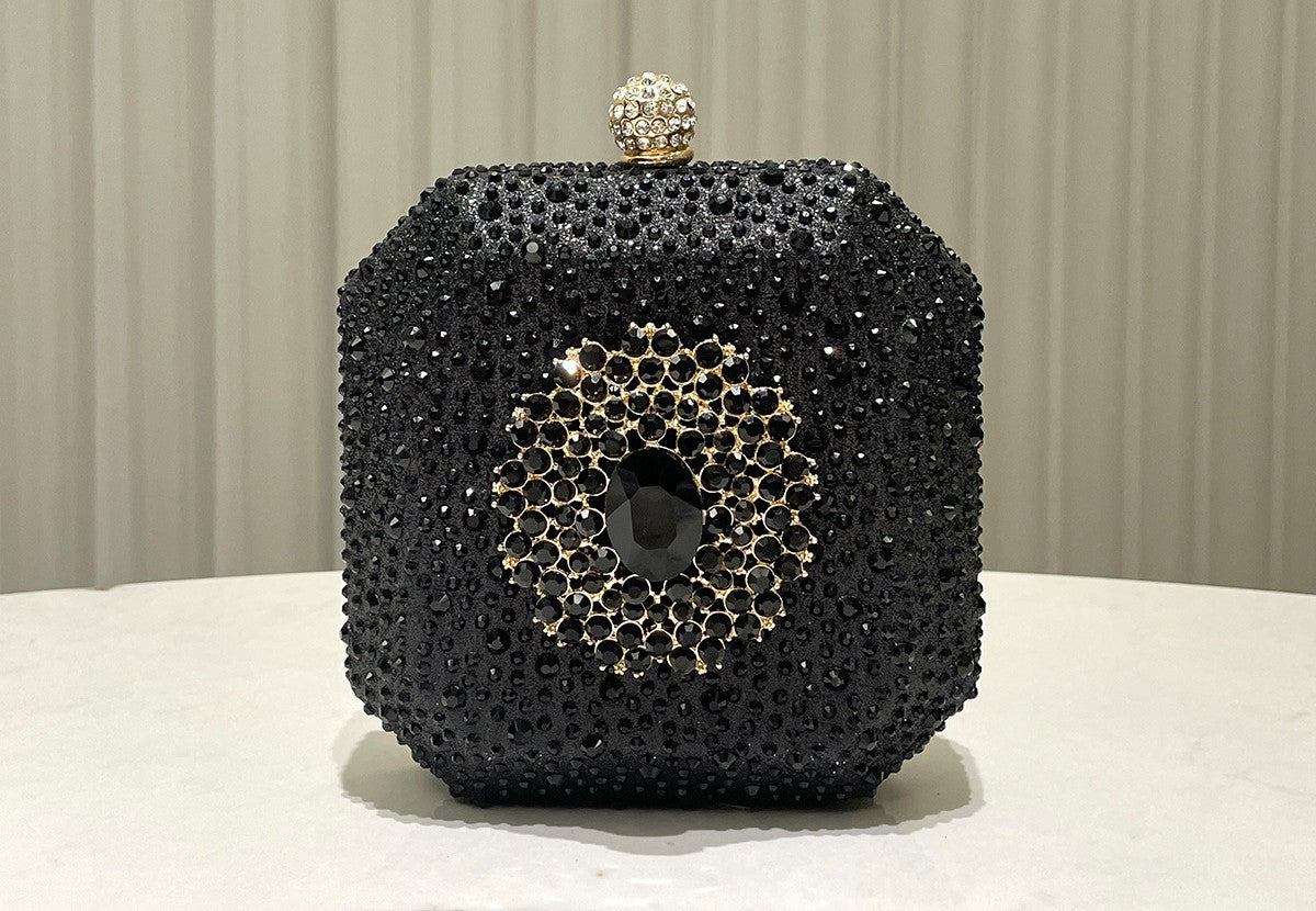Celeste Rhinestone Box Clutch