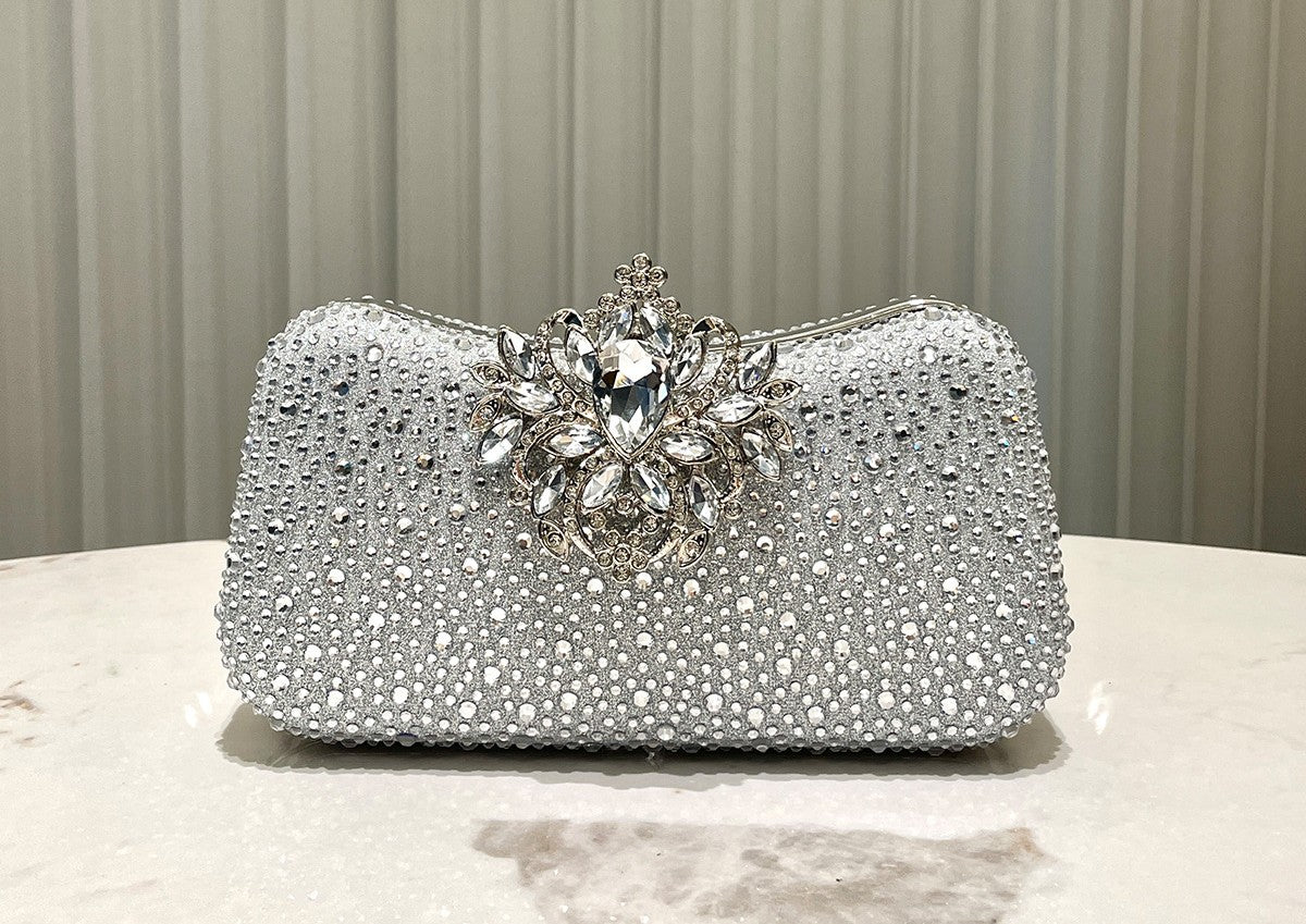 Royal Crystal Embellished Evening Clutch