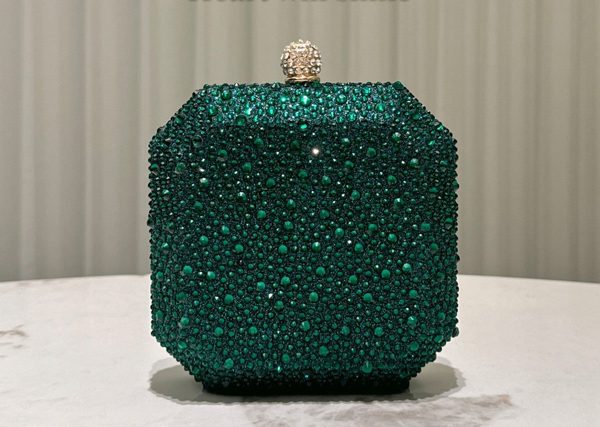Celeste Rhinestone Box Clutch