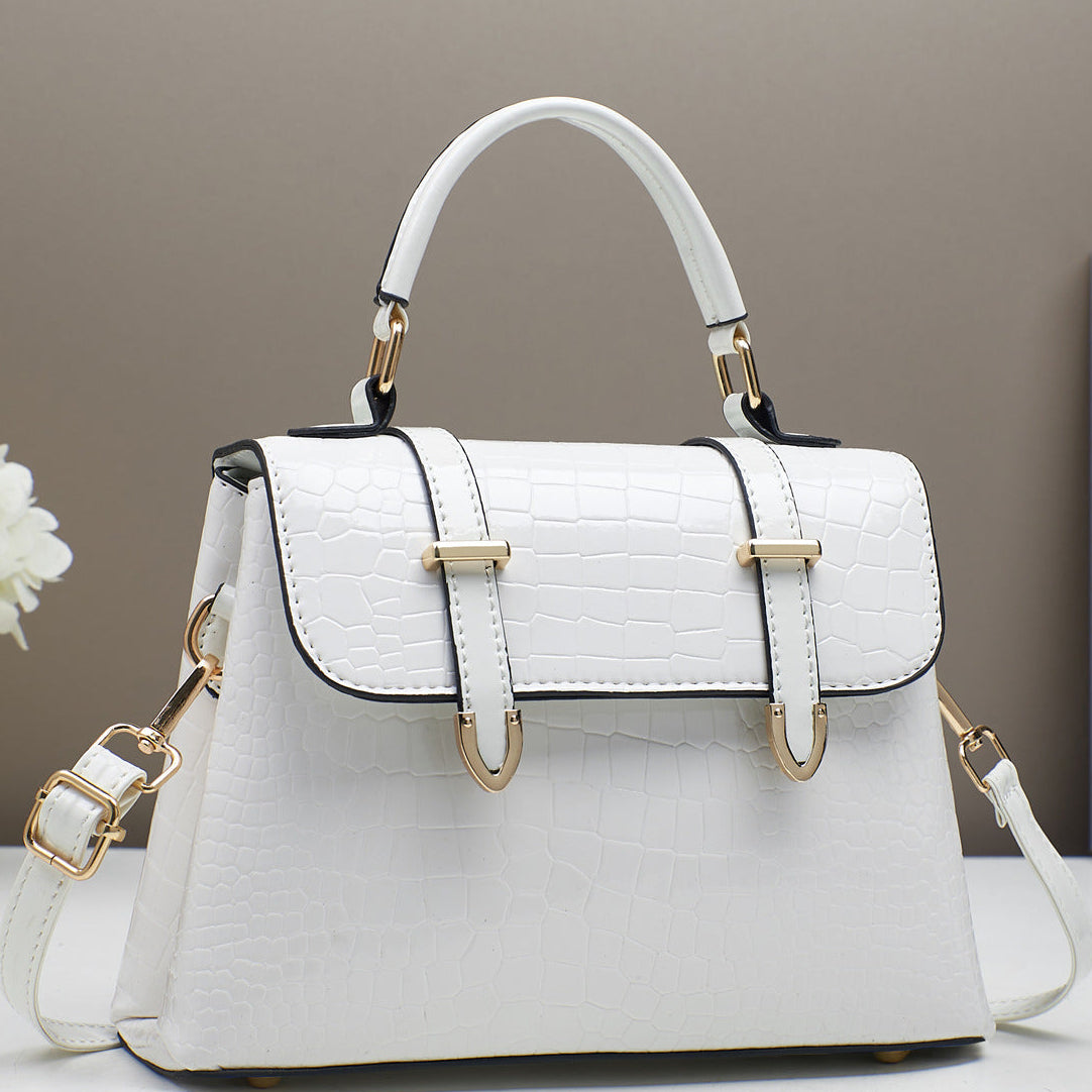 Aurora Croc Top Handle Satchel Bag