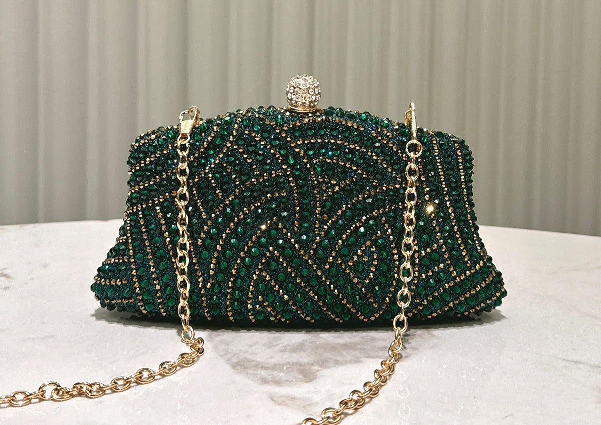 Luxe Rhinestone Evening Clutch Bag