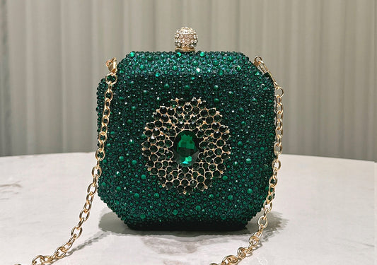 Celeste Rhinestone Box Clutch