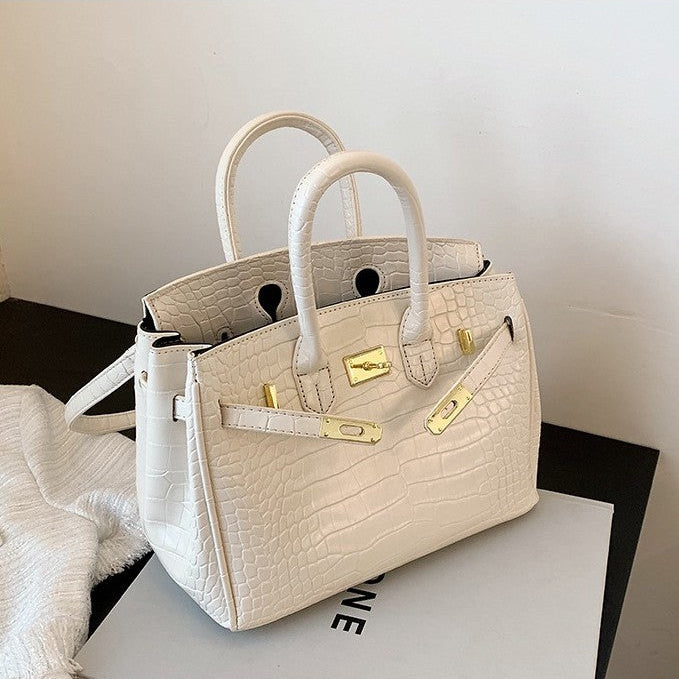Luxe Croc Structured Tote Bag