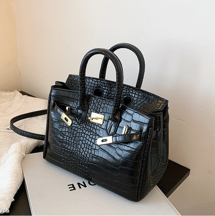 Luxe Croc Structured Tote Bag