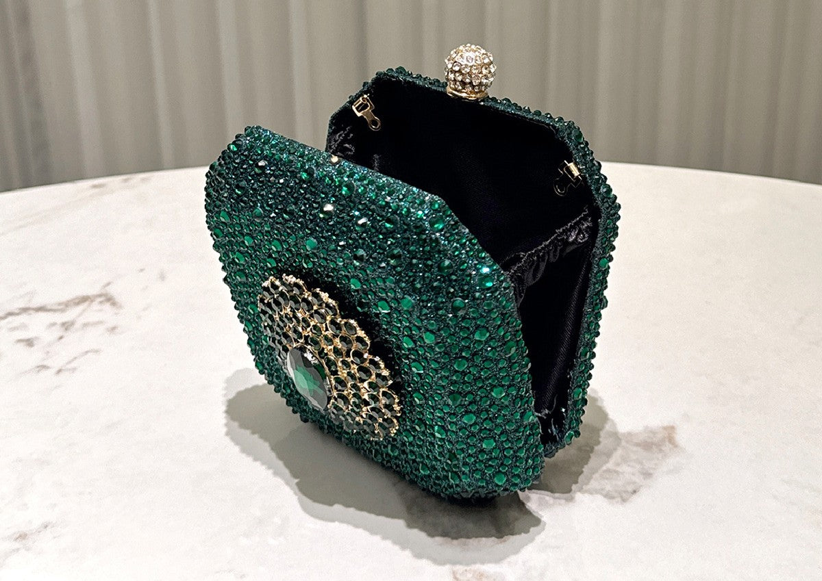 Celeste Rhinestone Box Clutch