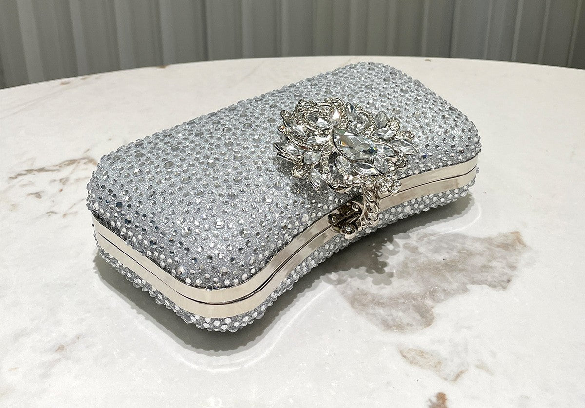 Royal Crystal Embellished Evening Clutch