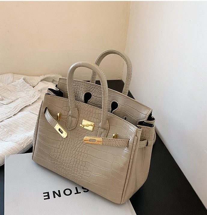 Luxe Croc Structured Tote Bag